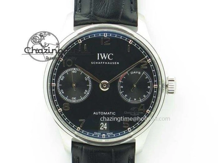 MIROTIME 0120 Portuguese Real PR IW500126 ZF 1:1 Best Edition Grey Red Dial On Black Leather Strap A52010 V Resilient 7333